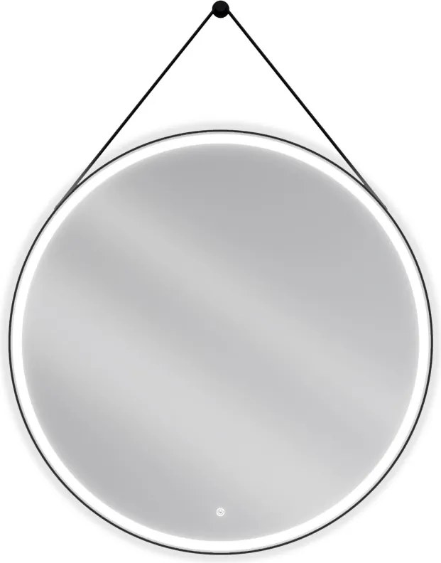 Mexen Reni, LED kúpeľňové zrkadlo s podsvietením 100x100 cm, 6000K, čierny rám, ochrana proti zahmlievaniu, 9812-100-100-611-70