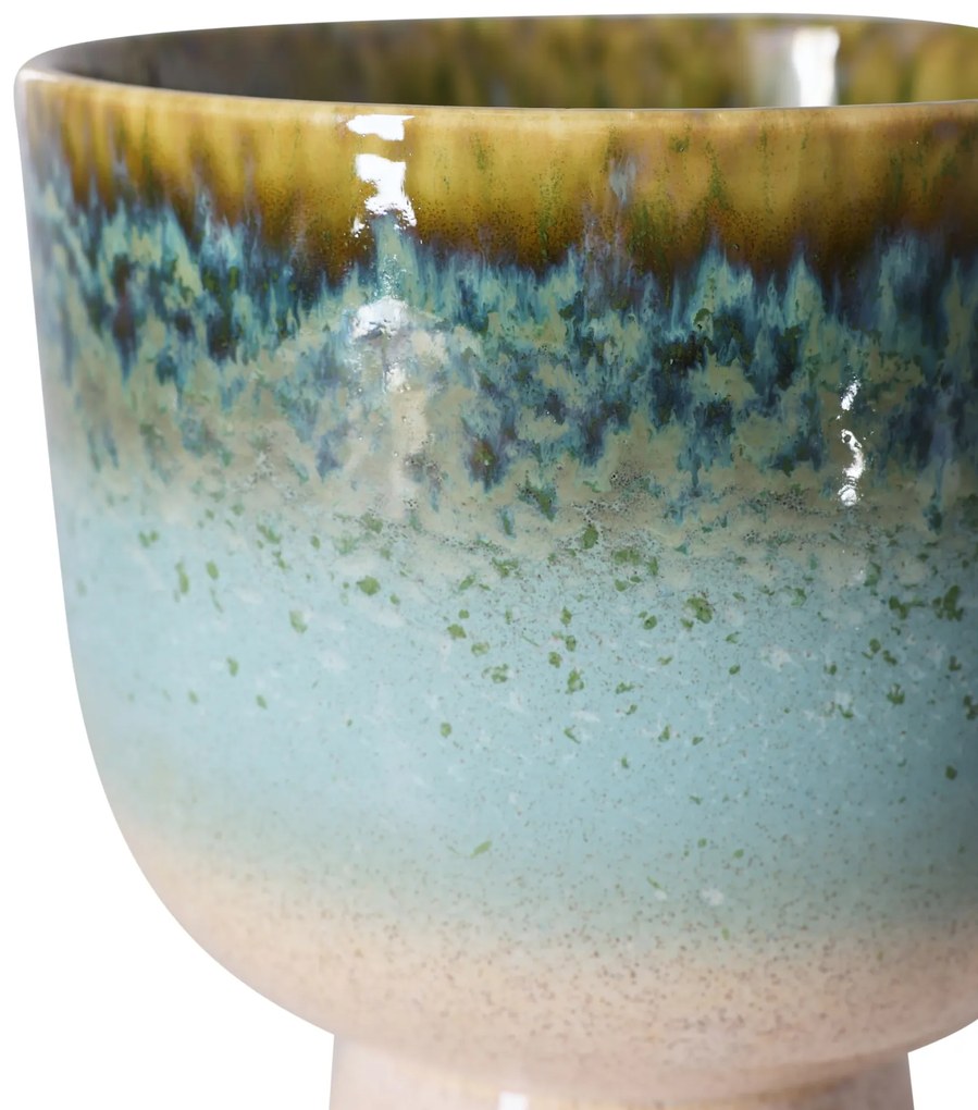 HK living Kameninový obal na květináč Retro Lagoon 20 cm