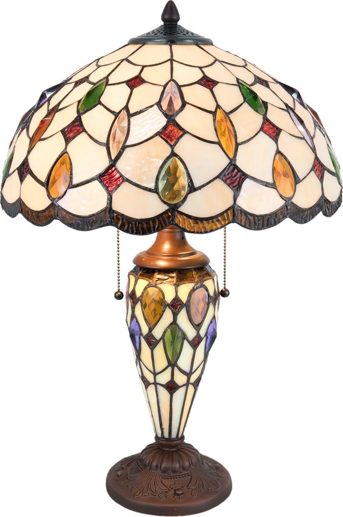 Stolná lampa Tiffany Sun stones - 40 * 60cm 2x E27 / 60W