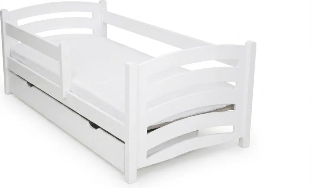 Detská posteľ MELA 80 x 160 cm, biela Rošt: S lamelovým roštom, Matrac: Matrac EASYSOFT 8 cm