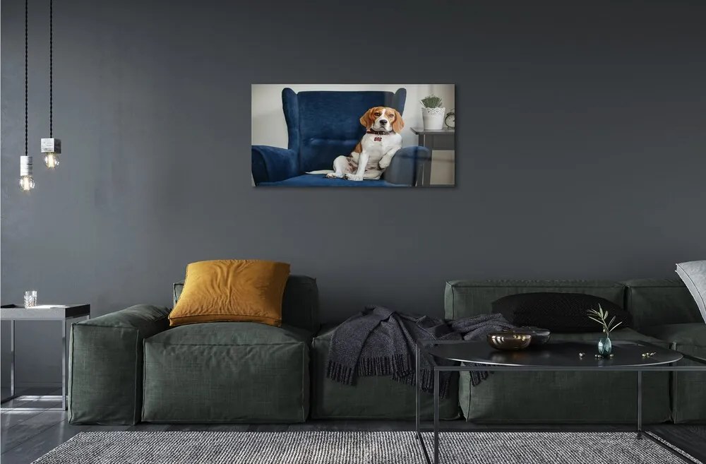 Sklenený obraz sediaci pes 100x50 cm