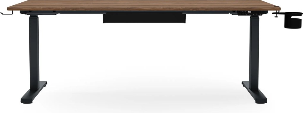 Elektrický stôl s reguláciou výšky ergonomický antracitový/orech,1600x800 mm: ARIA