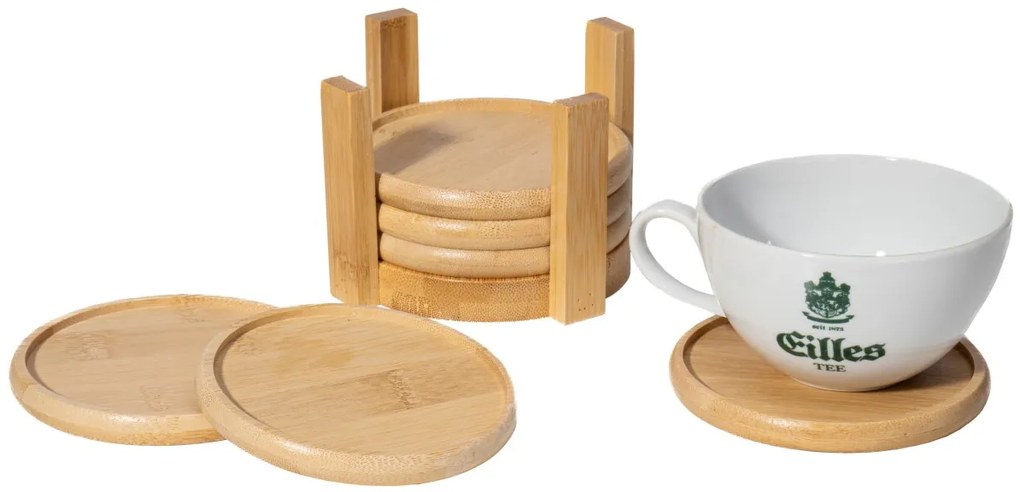 Sada 6 ks bambusových podtácků EMERALD hnědá