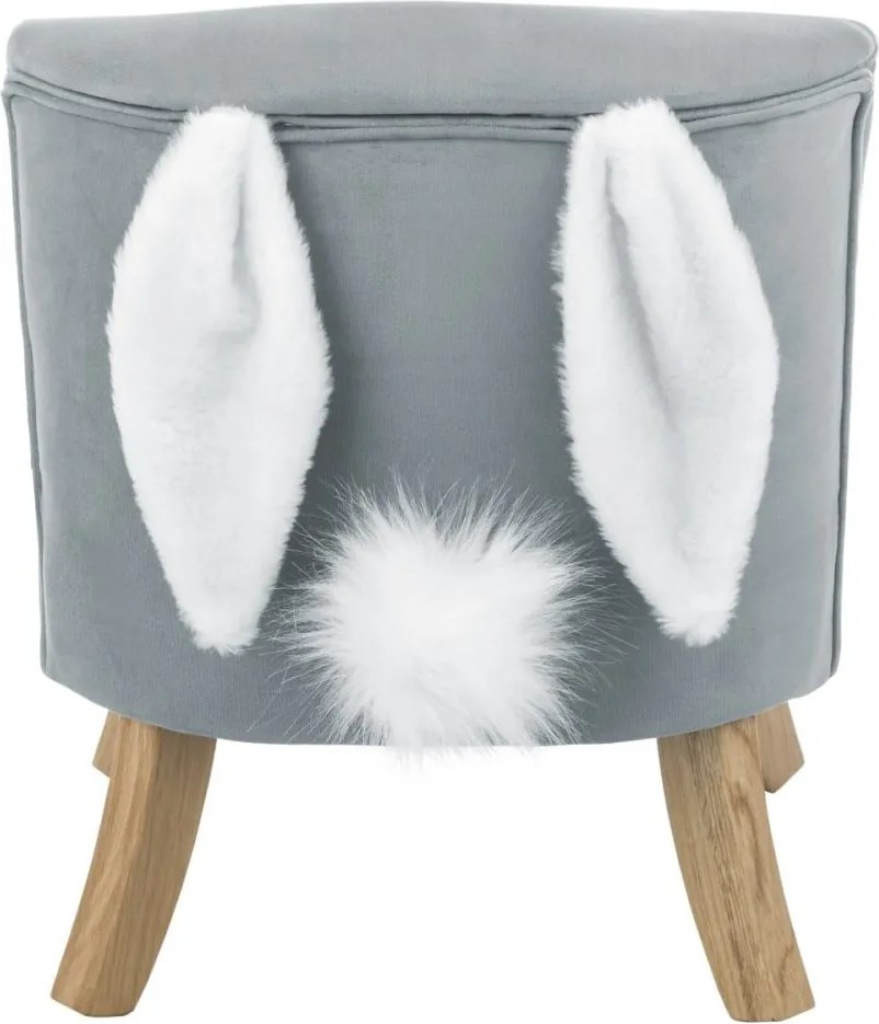 Detské kreslo ušiak - šedá 17 cm a 25 cm Biela