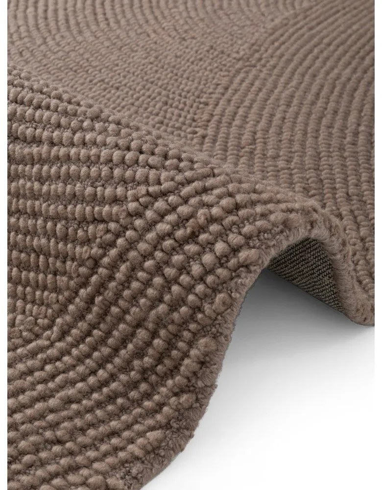 Ručne tkaný vlnený behúň taupe 80x300 cm Eleni Taupe – Hanse Home