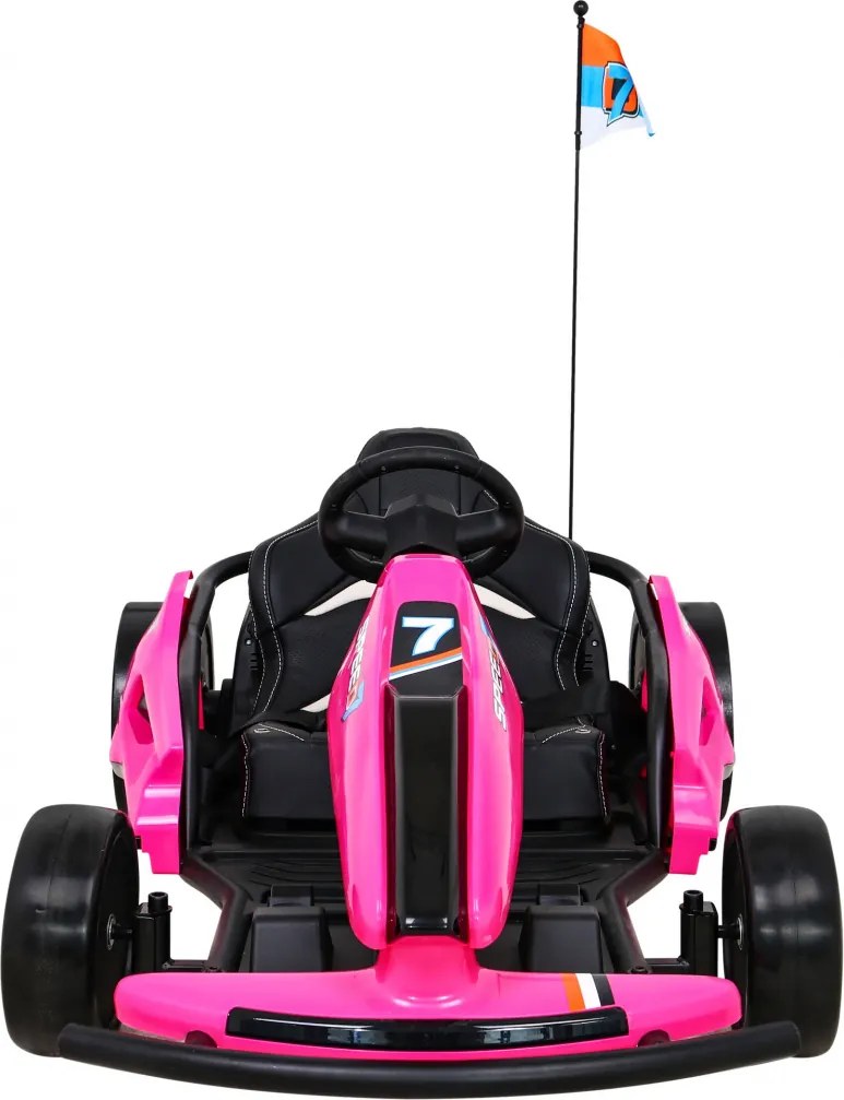 Ramiz Speed 7 Drift King motokára na batérie pre deti Ružová + funkcia Drift + športové sedadlo + 2 rýchlosti + EVA