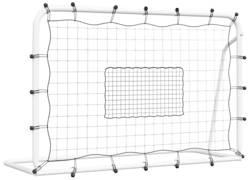 vidaXL Futbalová bránka so sieťou biela&čierna 184x61x123 cm oceľ&PE-