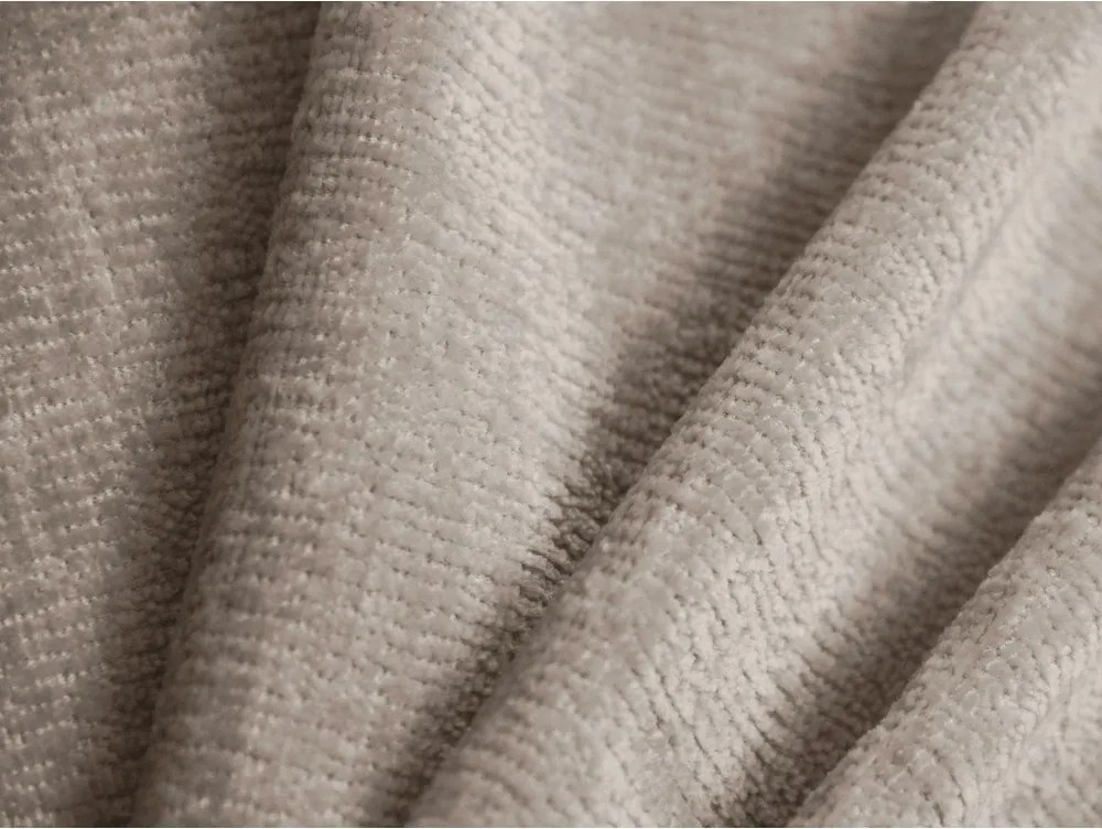 Béžová čalúnená jednolôžková posteľ s úložným priestorom s roštom 90x200 cm Kaelle – Micadoni