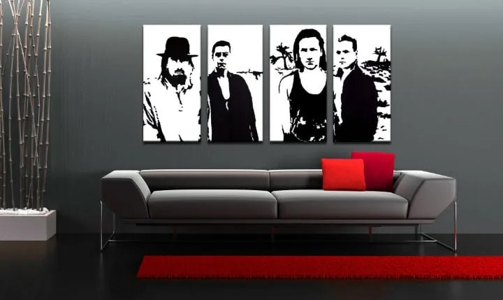 Ručne maľovaný POP Art obraz U2 in Black | rôzne rozmery