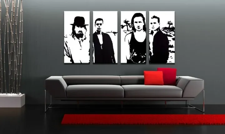 Ručne maľovaný POP Art obraz U2 in Black | rôzne rozmery