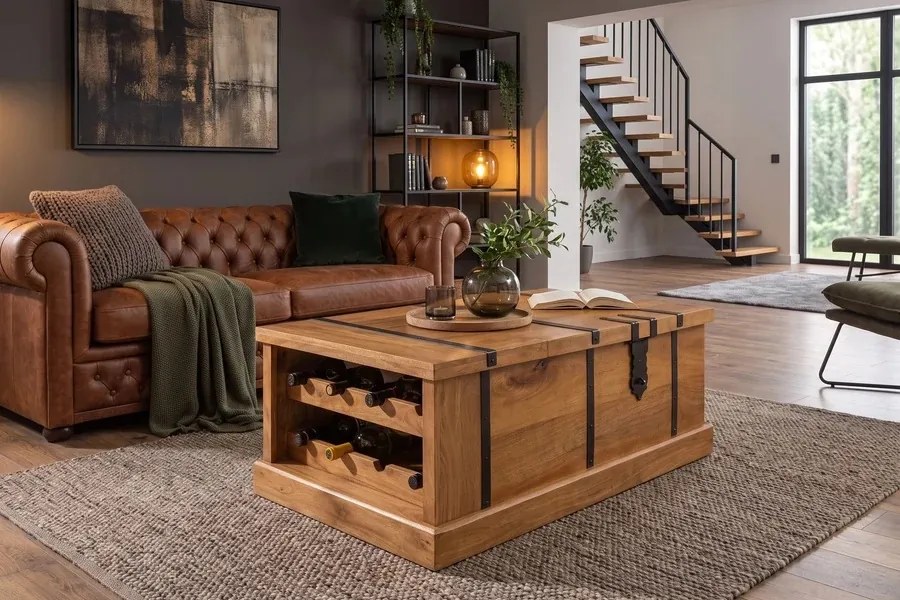 Dizajnový konferenčný stolík Winebar Honey 100 cm mango
