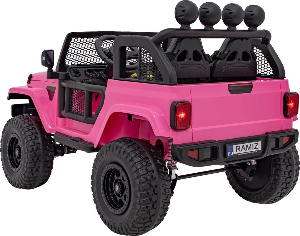 Ramiz OFF-ROAD 3.0 terénne auto pre deti Ružové + Diaľkové ovládanie + Pomalý štart + Pásy + LED zvuk