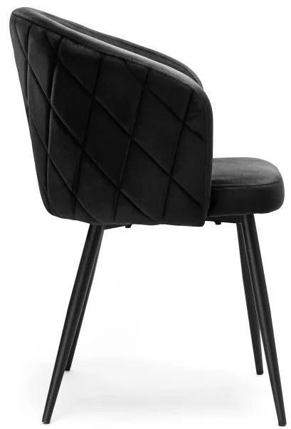 Jedálenská stolička HAMPTON zamatová, čierna