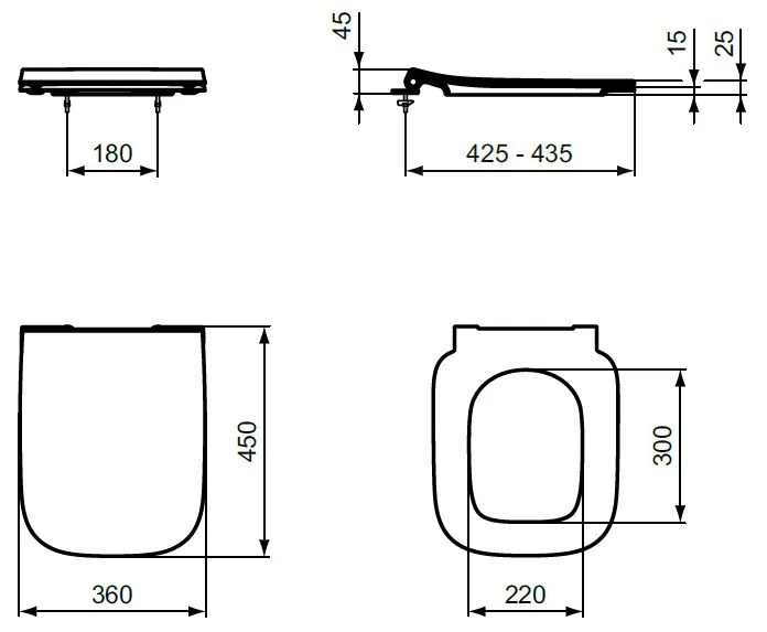 Ideal Standard Ideal Standard i.life B - WC sedátko ultra ploché Soft Close, biela T500301