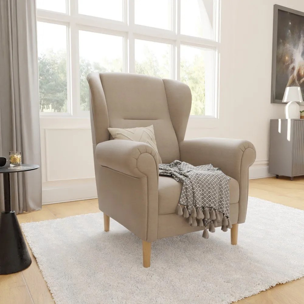 Svetlohnedé kreslo ušiak Swan – Ropez