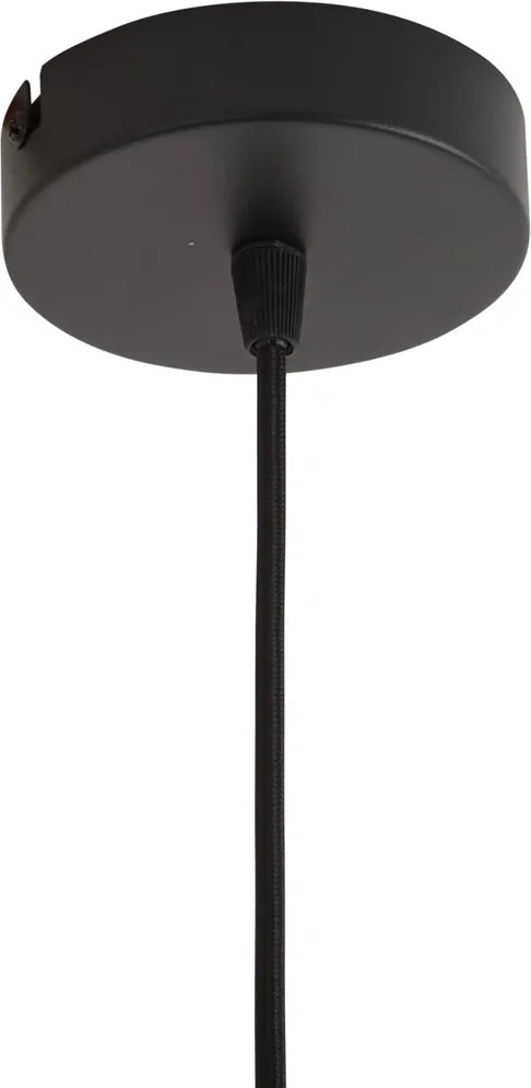 Hanglamp zwart met beige papieren touw kap 50/50/25 - Combi 1