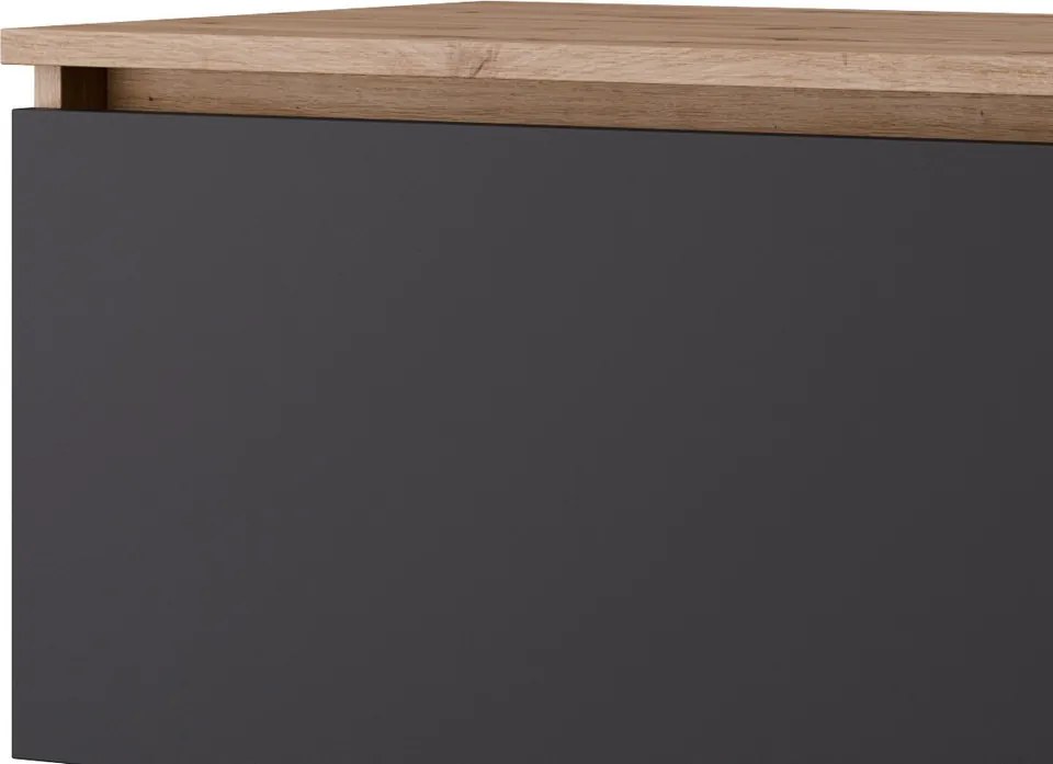 Závesná TV skrinka Asko Living, 135 cm, dub artisan/antracit