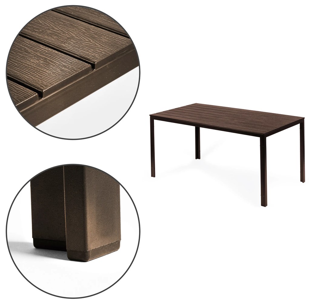ModernHome Záhradný stôl 156 x 78 cm Hnedý