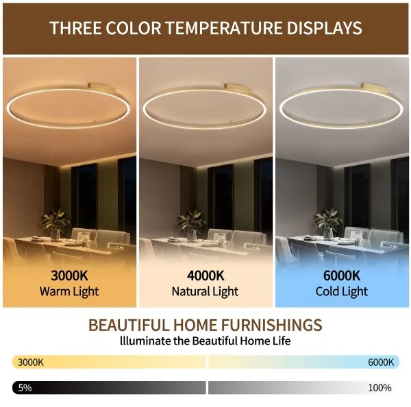 Brilagi - Stmievané LED svietidlo PORTOFINO LED/85W/230V Ø 120 cm zlaté + DO