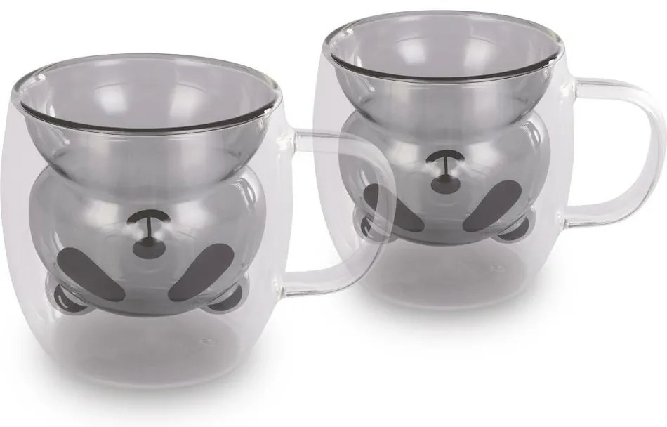 Lamart LT9126 2-dielna súprava pohárov Bear Vaso, 230 ml, čierna