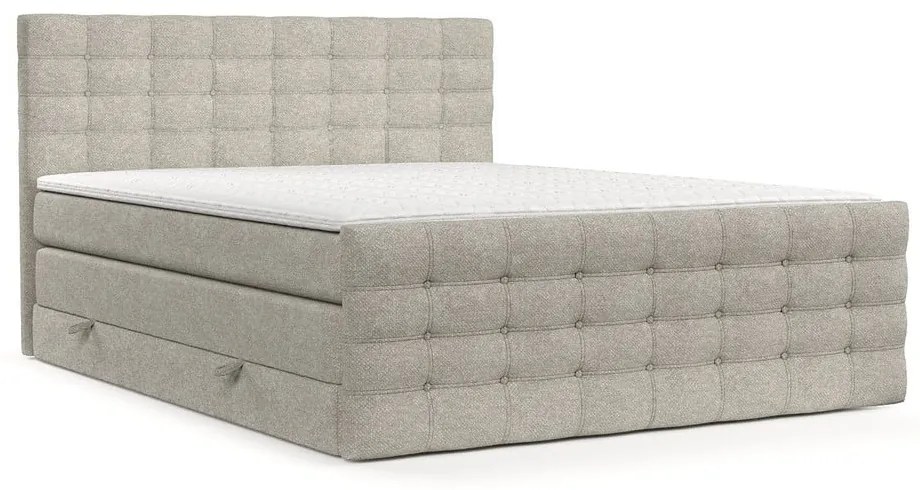 Béžová boxspring posteľ s úložným priestorom 180x200 cm Blend – Maison de Rêve
