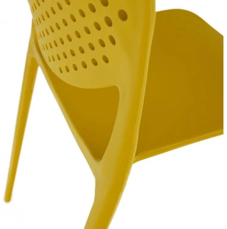 Kondela Stohovateľná stolička, žltá, FEDRA NEW