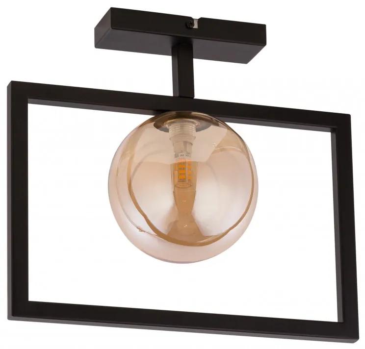 SIGMA Stropné moderné osvetlenie COSMIC, 1xG9, 12W, čierne, jantárové sklo