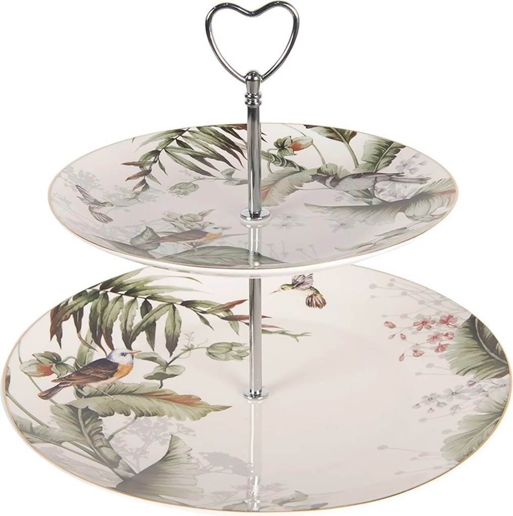 Porcelánový etažér Tropical birds - Ø 26 cm