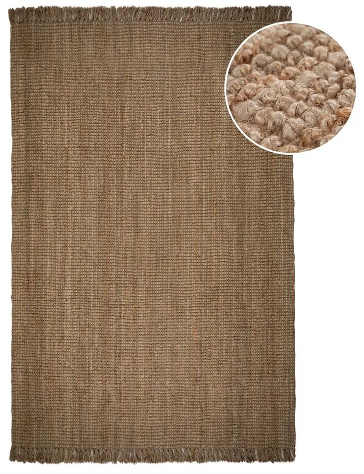 Hnedý jutový koberec Flair Rugs Jute, 200 x 290 cm