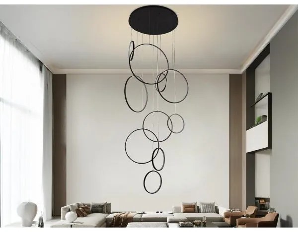 LED Stmievateľný luster na lanku LED/290W/230V 3000-6500K + diaľkové ovládanie