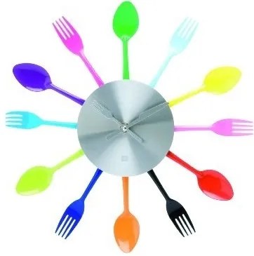 Kuchynské nástenné hodiny Príbor farebné 36cm