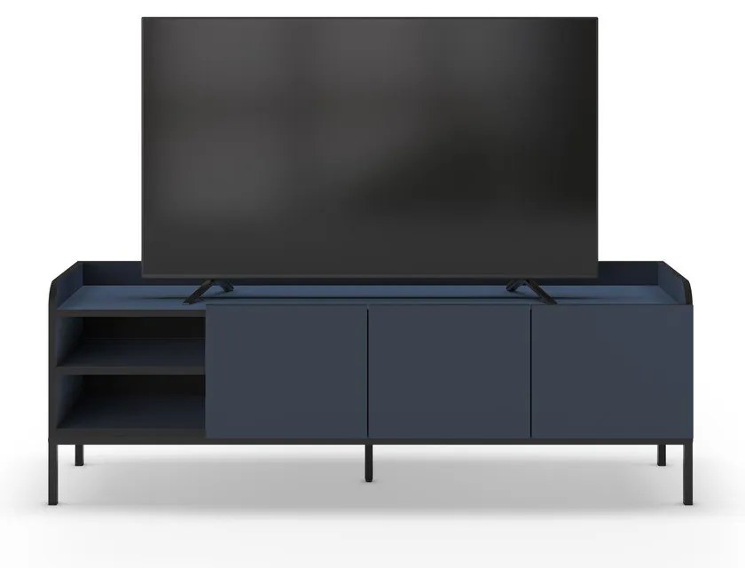 Modrý TV stolík 160x55x42 cm Adara – Marckeric