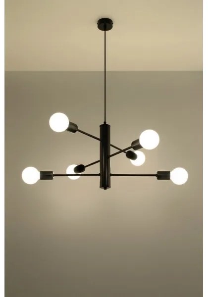 Luster na lanku DUOMO 6 6xE27/60W/230V čierna