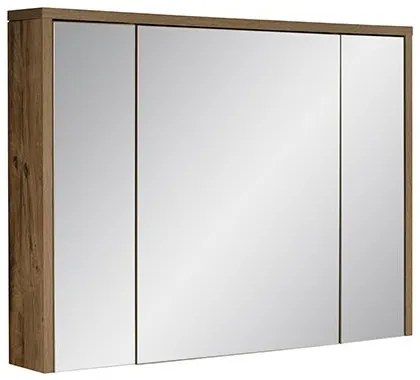 Koupelnová sestava Hampton Concrete s deskou, umyvadlem, zrcadlem a skříňkami 100 cm tmavý beton/dub hunton