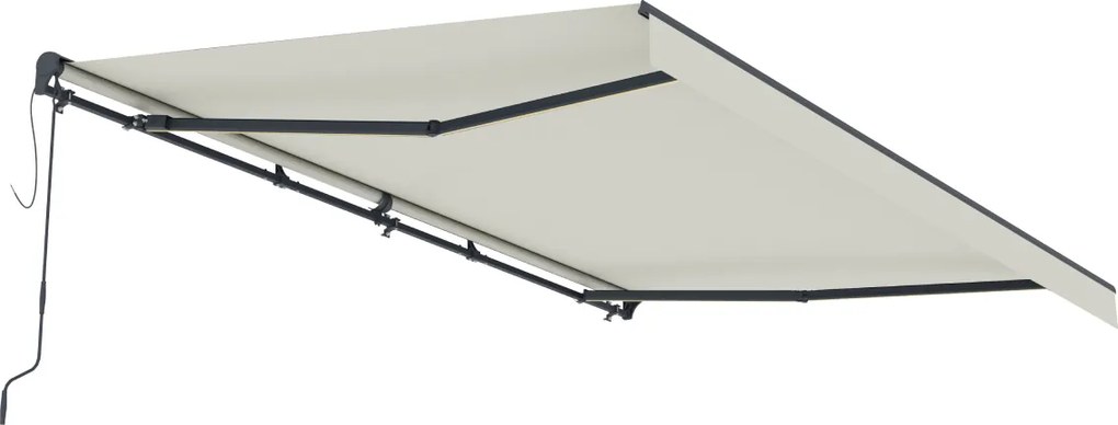Elektrická markíza s LED osvetlením BestBerg BBSU-EL495BG / 495 x 300 cm / béžová