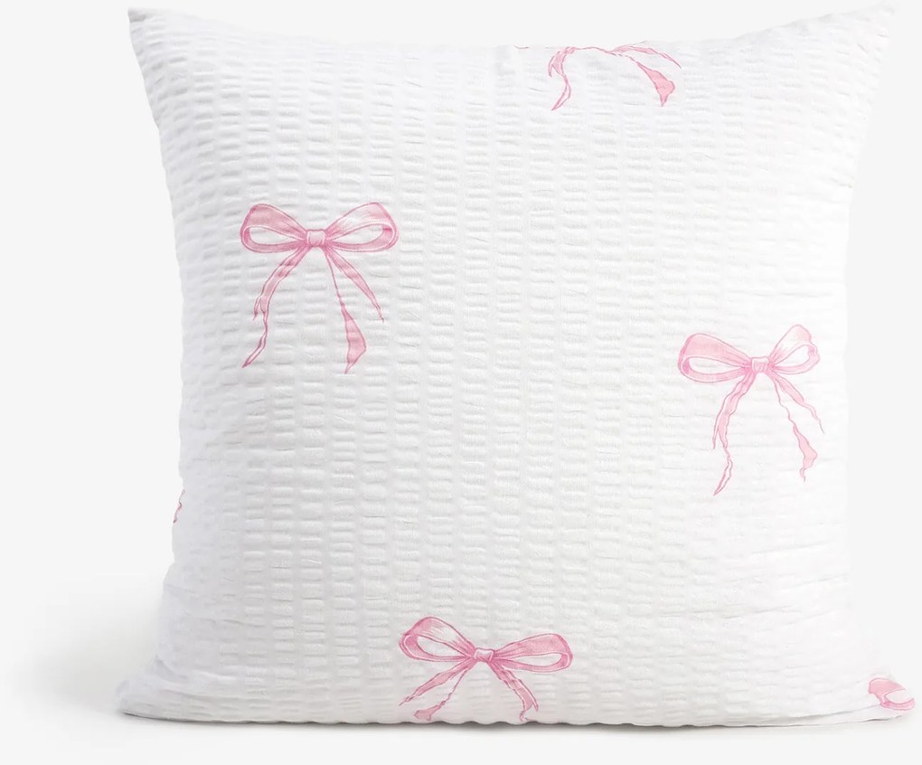Goldea krepová obliečka na vankúš - ružové mašličky 40 x 40 cm