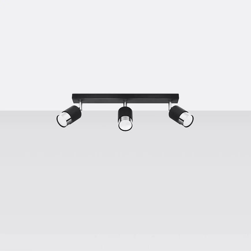 Stropné bodové svietidlo Nero 3 A-1066 čierna/chróm