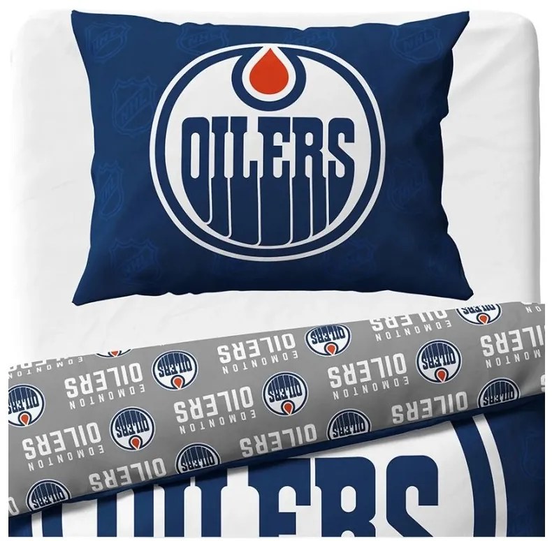 NHL Hokejové obliečky Edmonton Oilers Shields 140x200/70x90 cm