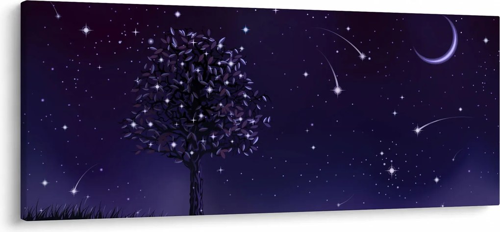 Obraz - Noc zachytená ilustrácou (120x50 cm)