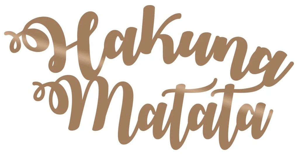 Nástenná kovová dekorácia HAKUNA MATATA zlatá