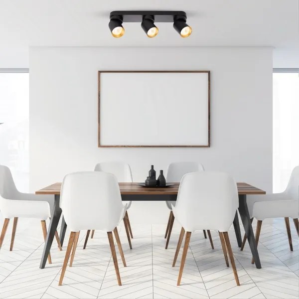 Bodové svietidlo ANDY 3xGU10/8W/230V čierna/zlatá