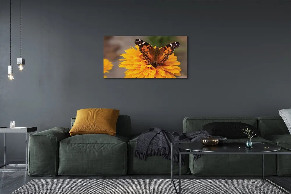 Obraz na plátne Farebný motýľ kvetina 120x60 cm