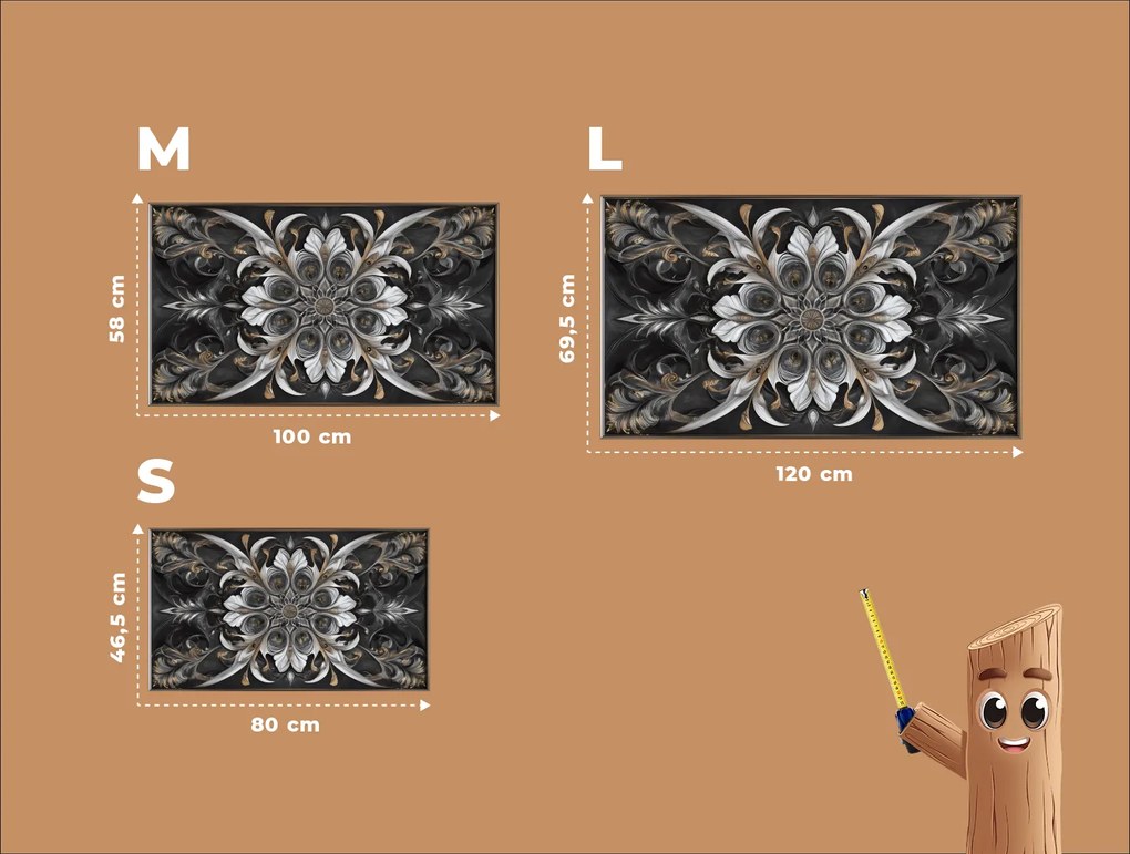 drevko | Mandala na stenu Kráľovský ornament 465 x 80 cm
