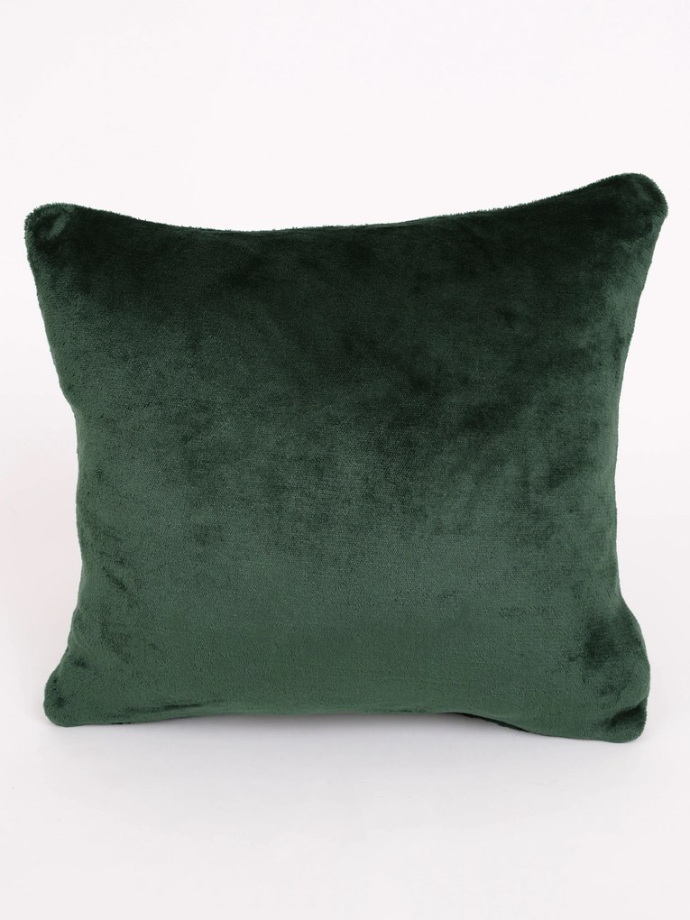 Obliečka na vankúš mikroplyš 40 × 40 cm – Laura tmavo zelená