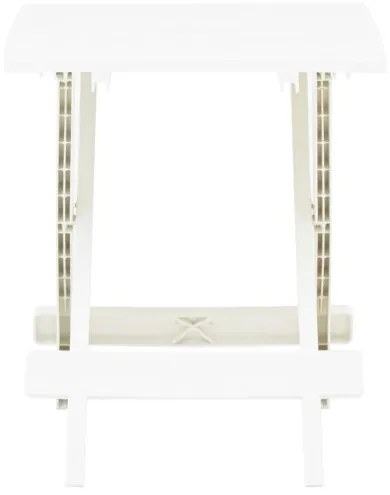 vidaXL Skladací záhradný stôl biely 45x43x50 cm plastový-