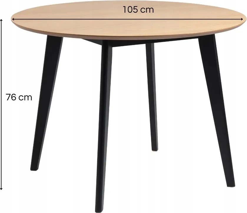 Jedálenský set Roxby dub prírodný/čierny