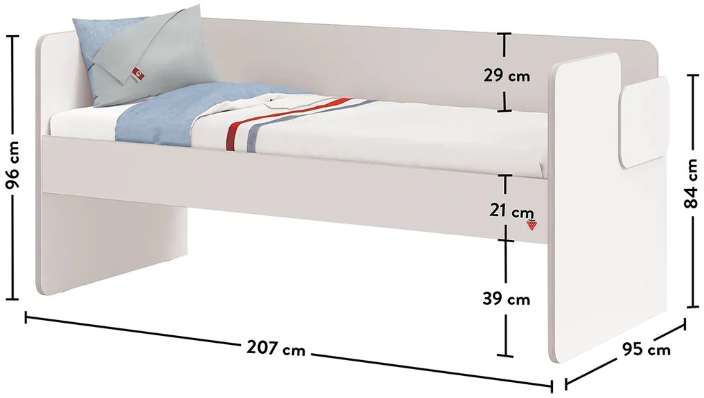 Posteľ II 90x200 Pure Modular - biela