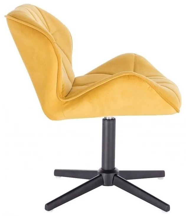 LuxuryForm DESIGN Stolička MILANO VELUR na čiernom kríži - žltá