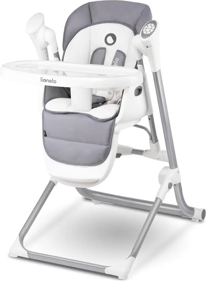 Lionelo - Detská jedálenská stolička NILES Grey 4xAA
