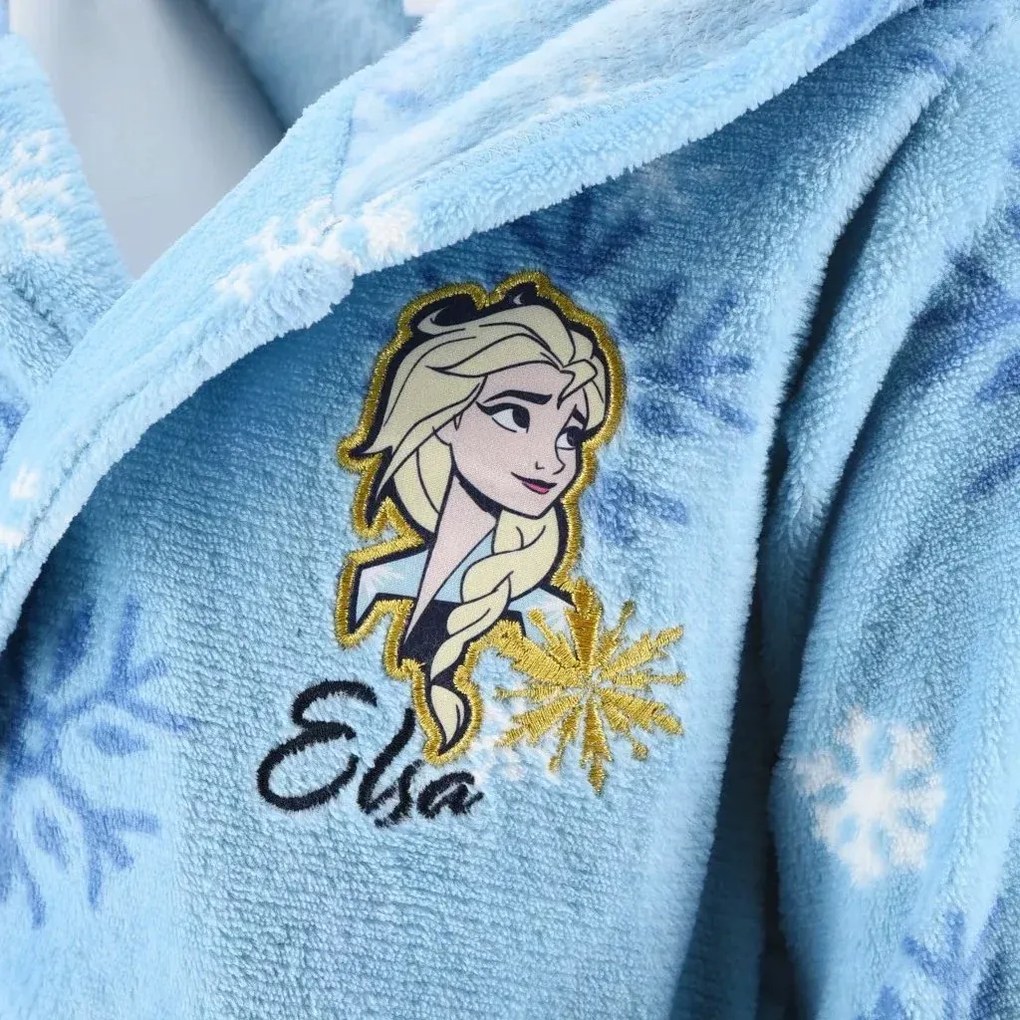 Dievčenský fleece župan s kapucňou Ľadové kráľovstvo - Frozen - motív Elsa, EU 98